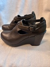 Women's Dansko Franka Wedge Shoe Brown Leather Upper Size 36