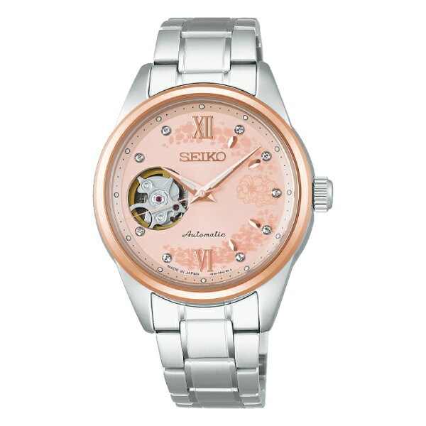 稼働SEIKO エクセリーヌ 2Pダイヤ ピンク〈T-003〉 SEIKO Selection SSDE024 Sakura Blooming 2026 Limited Automatic