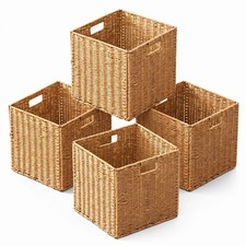 13x13x13 Inch Cube Storage Bins Set of 4, Shelf Baskets with Handles