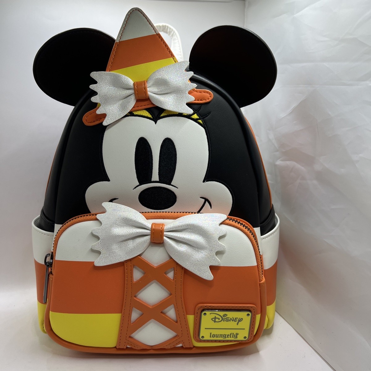 NWT Minnie Mouse Candy Corn Glow In The Dark Mini Backpack Minnie Mouse Cosplay Floral Pumpkin Glow Mini Backpack  main image 4