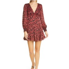 ALICE + OLIVIA Briar Floral Blouson Long Sleeve Dress