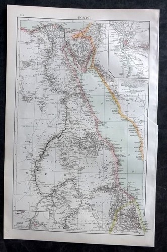 Times Atlas 1895 Antique Map. Egypt