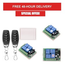 fushionsea 12V Remote Control Switch 4 Channel Universal Wireless Control