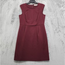 NEW Ann Taylor LOFT Dress Size 8 Red Wine Burgundy Paneled Cap Sleeve Sheath