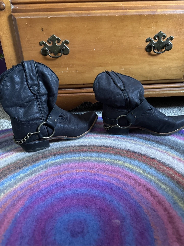 Botines negros de cuero Durango Cowboy Crush para mujer talla 8,5 DRD0120 Foto 3 de 4