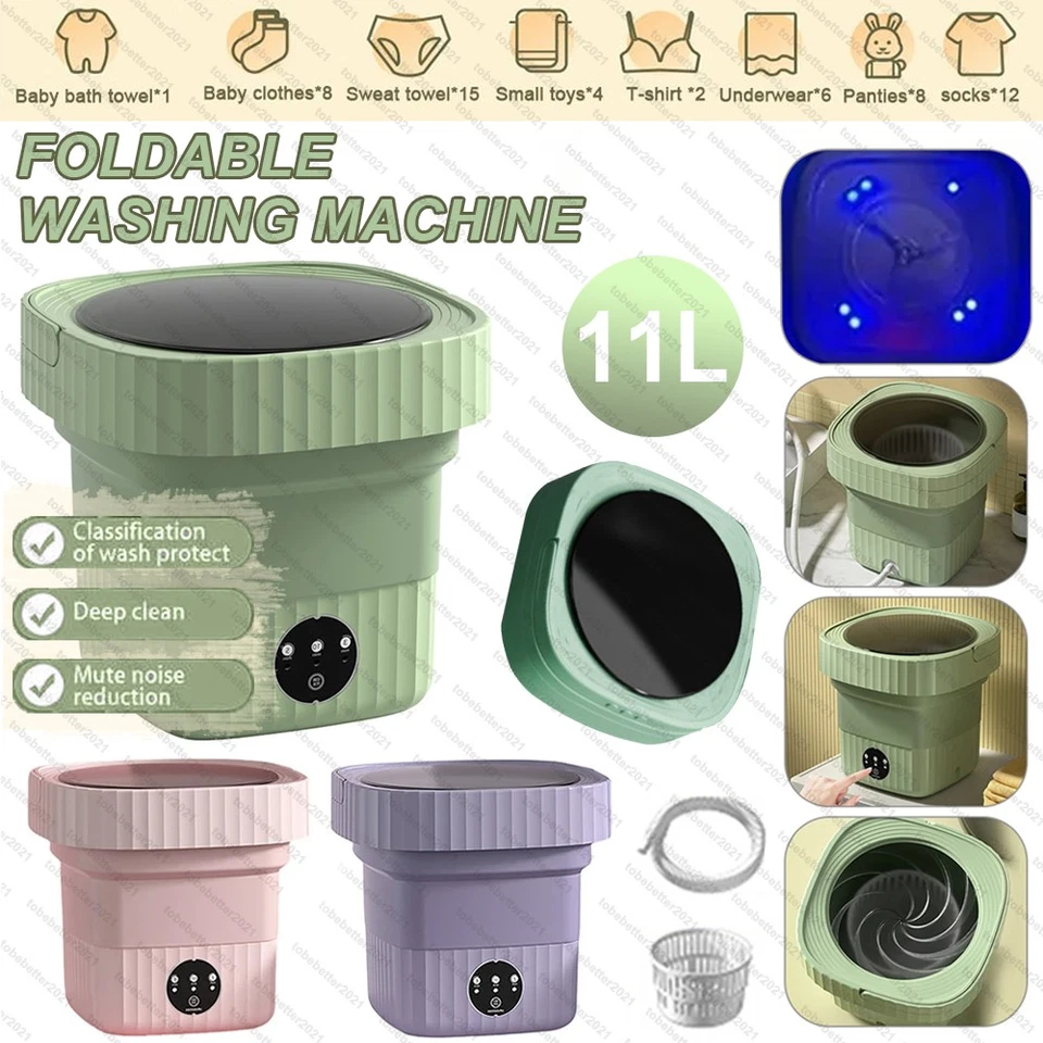 Tragbare 11L Waschmaschine faltbare Waschmaschine und Spin Trockner kleine Reise - Bild 1 von 4