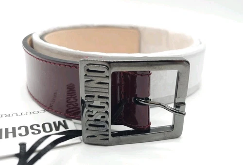 Cintura Moschino Couture logo bordeaux taglia 52 nuova MK2024052