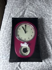 DUNELM Kitchen Clock With Bullt In Timer In Red. Brand New Sealed