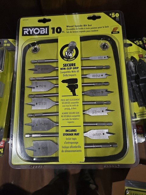 Ryobi 10-Piece Wood Spade Bit Set