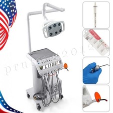 Dental Portable Mobile Delivery Unit System Cart w/ Air Compressor Suction 4H