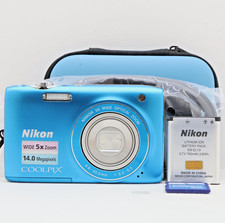 Nikon Coolpix S3100 14.0MP Compact Digital Camera Blue Tested Full Kit VGC