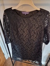 Autonomy Black Floral Lace Dress Size 14 Elegant Evening Party