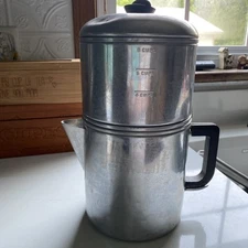 Vintage 'Drip-O-Lator' 8 Cup Drip Coffee Pot Made In USA Aluminum Camping