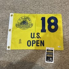 ERNIE ELS SIGNED AUTOGRAPH 1997 US OPEN PIN FLAG JSA COA CONGRESSIONAL GOLF PGA