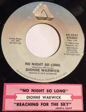 Dionne Warwick 45 No Night So Long / Reaching For The Sky w/ts