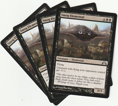   4 MAGIC The Gathering SMOG ELEMENTAL Black Creature PLAYSET GTC/EN NM/EX