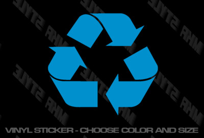 Recycling Symbol Decal - Recycle Vinyl Sticker - Garbage Trash Business Waste