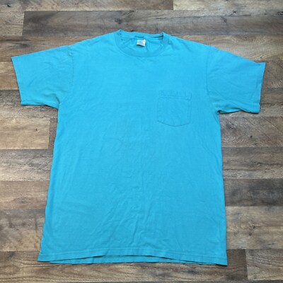 Vintage Towncraft JCPenney Polo Shirt Blue Pocket Tee T Shirt Size