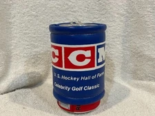 VERY COOL 1980's US Hockey Hall of Fame Blue CCM Can Coolie, NEW&NICE!!