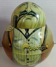 Vintage 1979 Bristol Ware Businessman Roly Poly Tin Chein Industries Inc