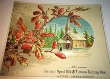 Antique Victorian American Corticelli Spool Knitting Silk Advertising Trade Card