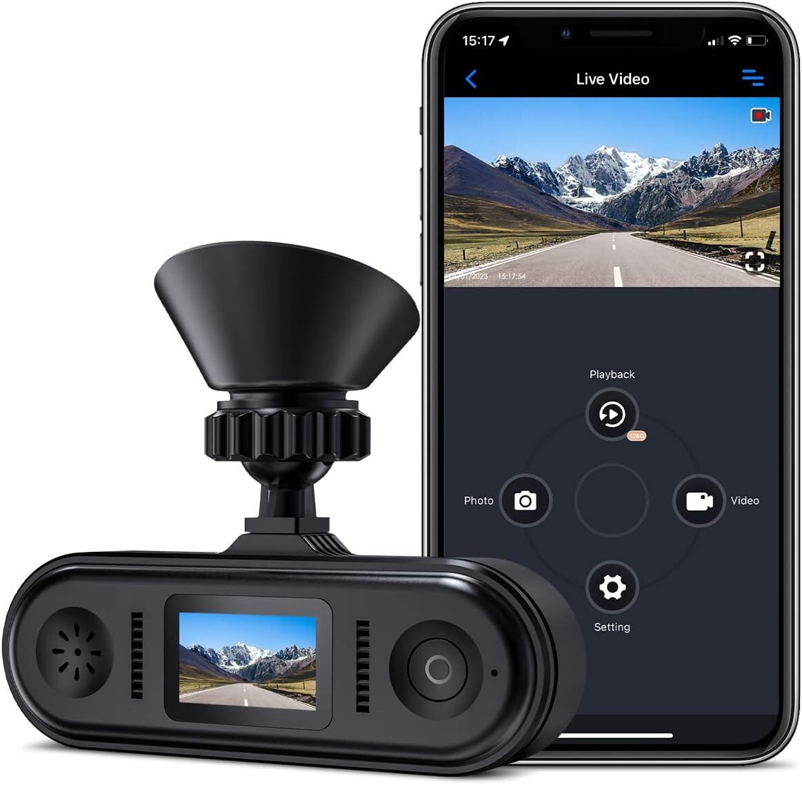 Dash Cam with WiFi and FHD 1080P for Car Dashboard Recording-image