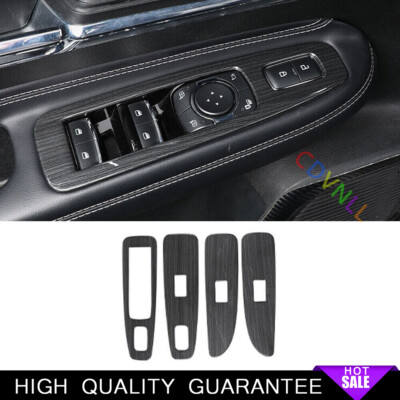 Window Lock Lift Panel Frame Trim For Lincoln Corsair 2020-22 Black Wood Grain