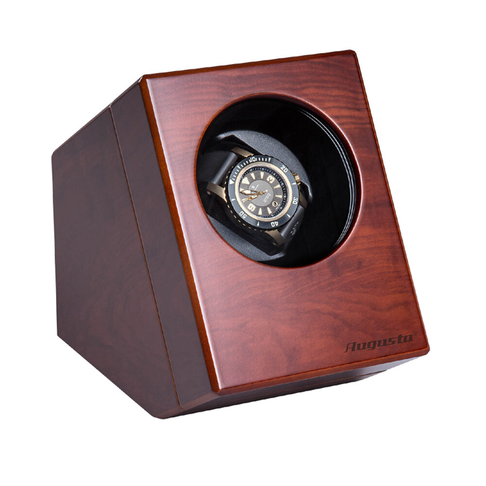 Remontoir De Montre AUGUSTA En Cuir Blanc Pour 1 Montre - Rotation Silencieuse Sur Piles