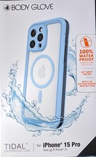 Body Glove Tidal Waterproof with MagSafe Case For iPhone 15 Pro-PowderBlue/Clear