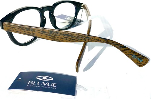 BLUE LIGHT Blocking FASHION Reader Computer Glasses NOVA Black Woodgrain 1003 01 - Picture 4 of 12