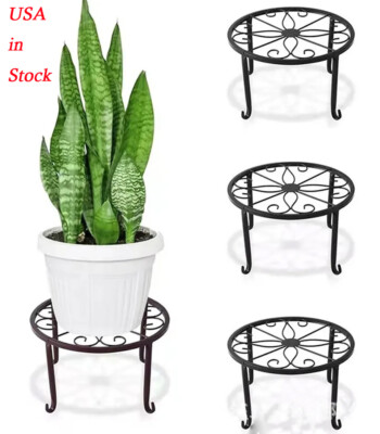Metal Potted Plant Stands Rustproof Potted Holder Heavy Duty Garden  Container US | eBay
