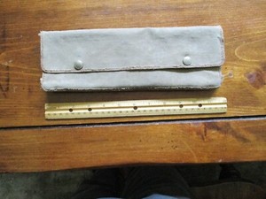 Large Old CANVAS FISHING WALLET - snap closure - EXTRAS