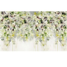 5X3FT Floral Photography Backdrop White Cherry Blossom Design 150cm x 90cm We...