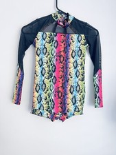 Weissman The Edge of Glory Multi-Color Dance Costume Acro Biketard MC Medium