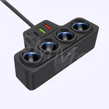 Cigarette Lighter Socket USB Charger Splitter Outlet Power Adapter For Car Boat 
