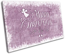 Christmas Decoration Wall Canvas ART Print XMAS Picture Gift Hessian 09 Violet C