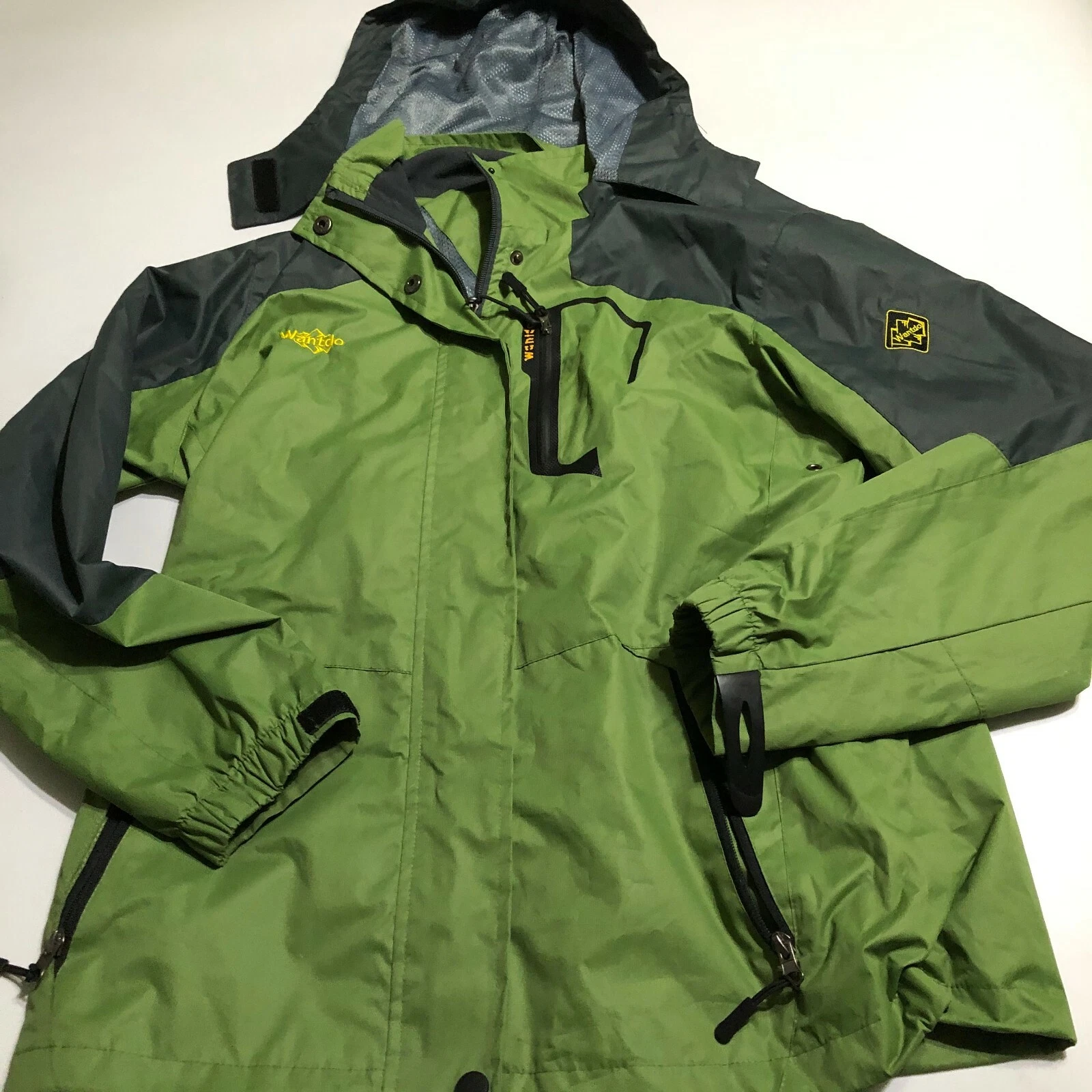 Wantdo Mens Sz M Green Breathable Water Resistant Windbreaker Jacket Hood