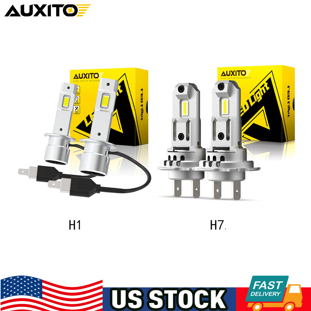 H1 H7 LED Headlight Bulbs Conversion Kit High Low Beam 6500K Super White M