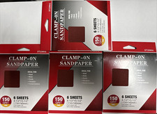24 SHEETS- 4.5" x 5.5" Palm Sander 1/4" Sheets Clamp on Sandpaper 150 GRIT