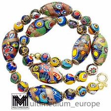 Murano Glas Kette Halskette vtg murano glass necklace millefiori