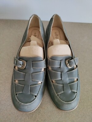 Softspots Aleah Woven Leather Slip On Loafers Blue/Grey 9W  display picture 1