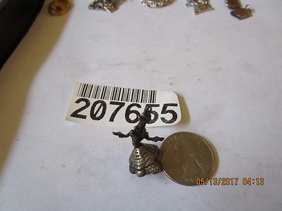 Vintage Sterling ULTRA SELTEN südamerikanische Tänzerin Charm Korb auf Kopf Wackler 