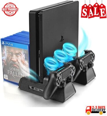 Vertical Stand for PS4 Slim/PS4 Dual Controller Charging Station 12 Game Storage