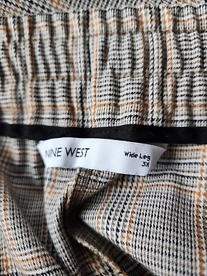 Nine West Women's Wide Leg Plaid Pants - Cropped Trousers With Lining & Invisible Zipper