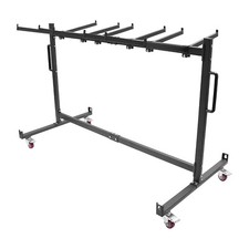 Folding Table Cart Dolly Rack Q235 Steel 42-Pcs Capacity Black