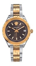 Versace V12040015 Hellenyium brown rose gold silver Steel Women's Watch NEW