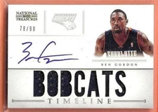 2012-13 NATIONAL TREASURES TIMELINE BEN GORDON AUTO JERSEY 78/99!!
