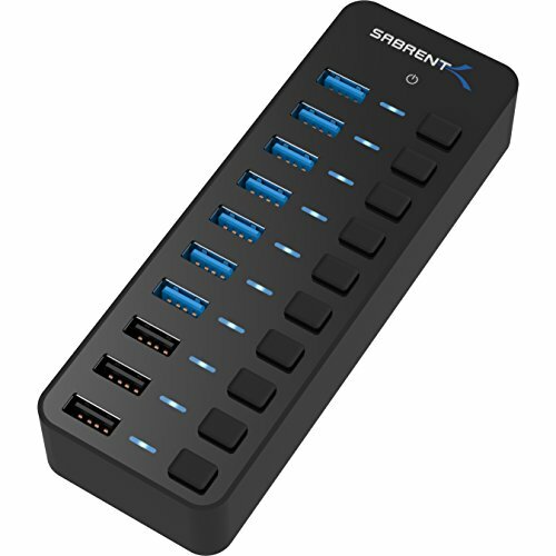 Sabrent Hub 60W 7 Porte USB 3.0 + 3 Porte di Ricarica Intelligente con Singoli I