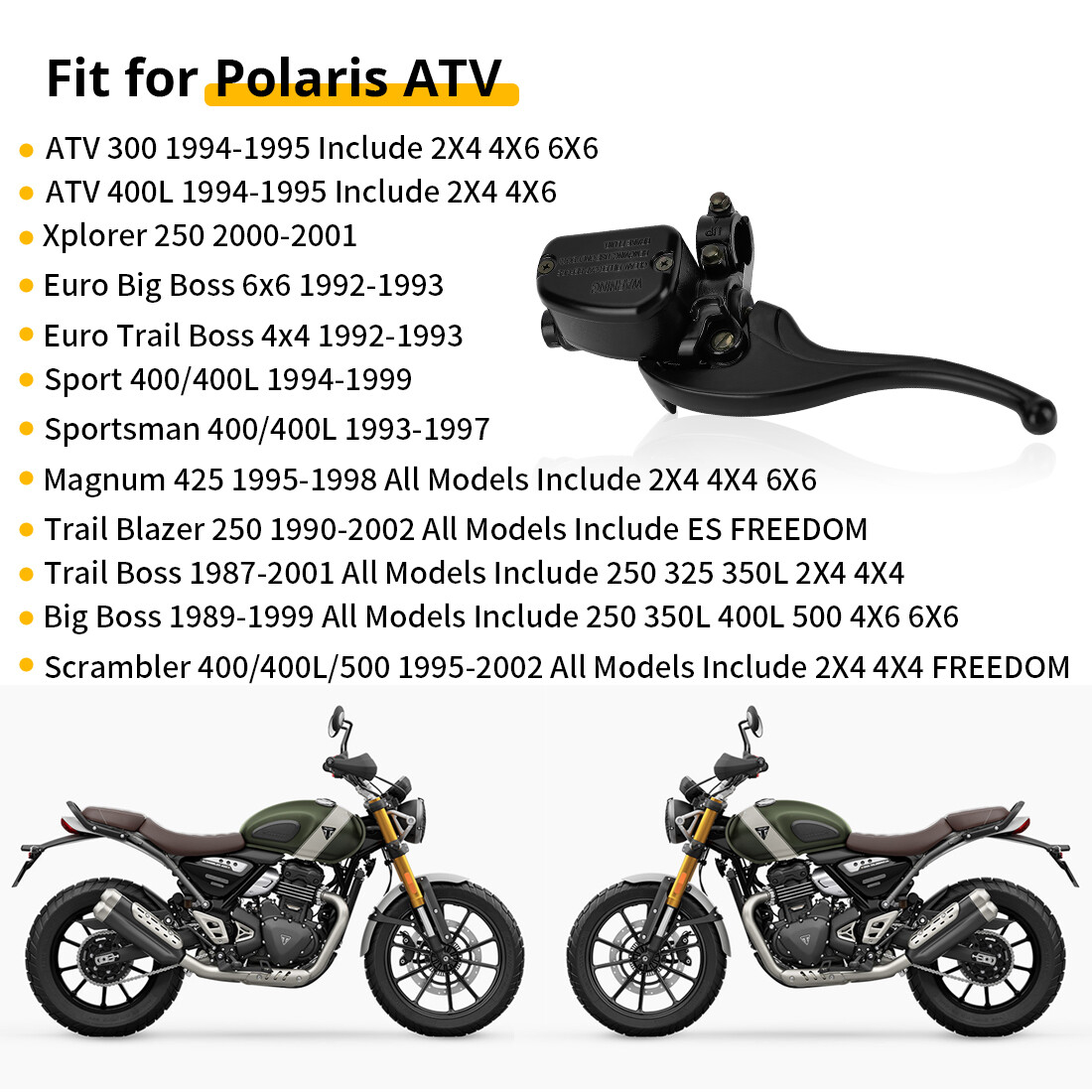 Polaris Magnum 500 Front Left Brake Master Cylinder For Polaris Magnum 425 ( 1995-1998) - Part #2050073, 1 Year Warranty Front Left Brake Master Cylinder Polaris Magnum 425