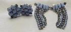Vintage Baby Blue Milk Glass Clip on Earrings set of 2